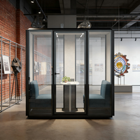Schalldichte Kabine Akustische Telefonzelle Tonaufnahmekabine Bewegliche Modulare Vorgefertigte Tiny Houses Besprechungs-Bürokabinen LED-Beleuchtung