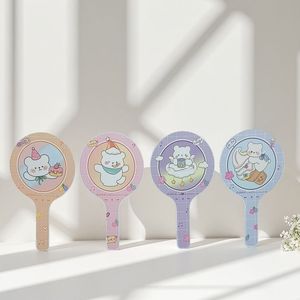 A652 Round Handheld Makeup <b>Mirror</b> 21x12cm Cute Cartoon Design Portable For Students And Travel Use - Product Image 2