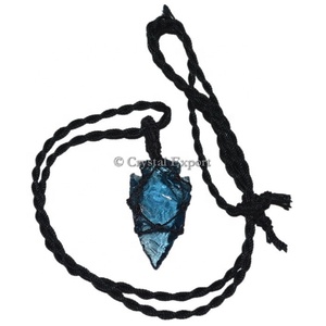 Pointes de flèches bleues Agate Wrap Pendentifs Wire Wrap Design - Product Image 1