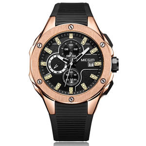 Reloj cronógrafo multifuncional para hombre, reloj deportivo de cuarzo con correa de silicona - Product Image 5