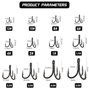 Bulk Treble <strong>Hooks</strong> High Carbon Steel 4X Strong Fishing <strong>Hook</strong> Triple Anchor <strong>Hooks</strong> For Big Game Bluefish Salmon