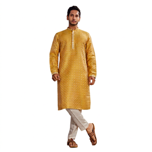Best Selling Wedding Party Casual Wear Pure Cotton <b>Men's</b> Traditional Simple Quick Dry Breathable Regular Fit <b>Kurta</b> Available - Product Image 1