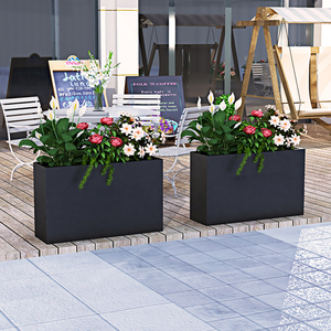 Pots <span class=keywords><strong>de</strong></span> jardin carrés <span class=keywords><strong>de</strong></span> grande taille en métal durable, peints à la poudre, sur mesure - Product Image 6