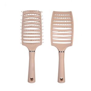 Fashion Simple Curved Vented Detangling Laser Nylon Hair <b>Brush</b> Custom Logo Eco-friendly Waterproof Dry Massage Salon Quality - Product Image 1