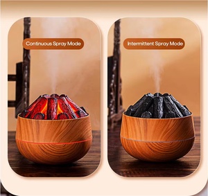 Nuevo Humidificador de Carbón Vegetal, Pequeño, Portátil, para el Hogar, con Capacidad de 300 ml, Humidificador USB de Escritorio, Humidificador de Aire con Efecto de Fuego Artificial - Product Image 1