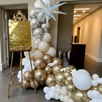 Kit de guirlande de ballons métalliques blancs et dorés pour mariage, anniversaire, fête prénatale, décoration de fête