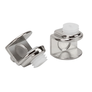 Chrome-kết thúc hợp kim kẽm Kính Clip hiển thị tủ kim loại Kệ khung giá cho phân vùng thủy tinh Laminate chủ - Product Image 5