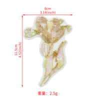 Applique florale 3D en perles, motif tulipe, brodée à la main, pour robe de mariée, robe de soirée, ou vêtement de haute couture