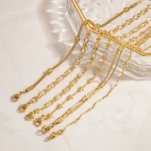 Fashionable 18k Gold Plated Stainless Steel <b>Charm</b> Bracelet Jewelry Women Simple High-End Design Versatile Light Luxury Jewelry - Product Image 1