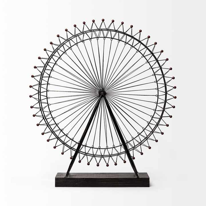HMS Luxury Moveable London Eye Metal Wood Sculpture Handicraft Iron Aluminium Ornament for Home Decoration Wedding Occasions
