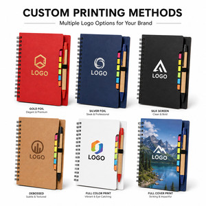 Custom Logo Spiral Notebook with Pen and Sticky Tabs Set Hardcover Business Office Stationery Corporate Gift Office Supplies - Product Image 2