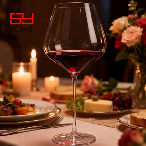 Элегантные хрустальные бокалы для вина с длинной ножкой, 750 мл, с гравировкой логотипа на заказ, для свадеб, ресторанов, Рождества - Product Image 1