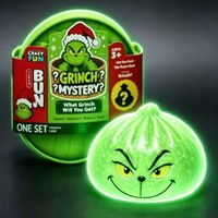 Mogo Grinch Jouet anti-stress en caoutchouc en forme de monstre vert à thème de Noël, boîte surprise créative et réaliste