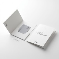 Carpeta de Bienvenida de Lujo Ecológica con Certificación FSC, Fabricada con Papel de Madera, para Tarjetas de Hotel, Cumple con SGS y RoHS, Diseño en Relieve Personalizado