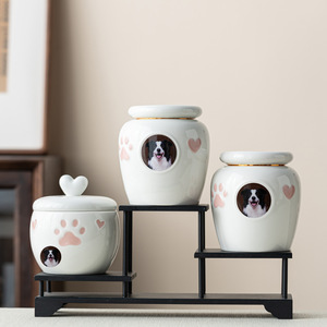 Urnas de Cerâmica Personalizadas Feitas à Mão para Animais de Estimação, Elegantes Contêineres de Cremação para Cães e Gatos, Lembranças para Cinzas - Product Image 1
