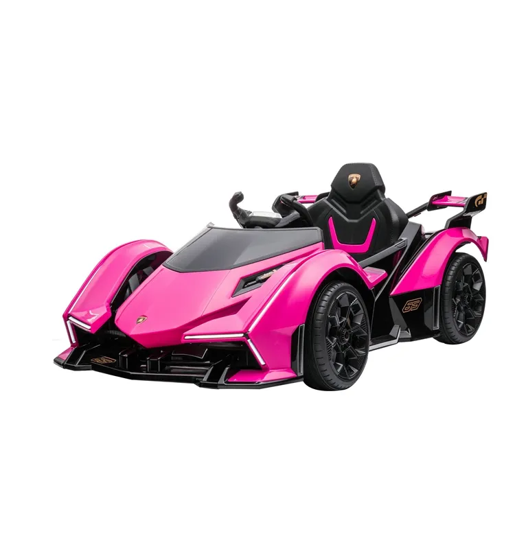 Newest Licensed Lamborghini V12 Vision Gran Turismo Remote 12V Big Kids Electric Car Pink Color Girl's Toy Car