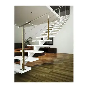 Escaleras rectas flotantes de metal o hierro de estilo industrial simple ACE para interiores