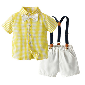 Tenues d'été décontractées de style japonais pour Brother Sister Baby Boys' <span class=keywords><strong>Short</strong></span> à manches courtes <span class=keywords><strong>Short</strong></span> à bretelles Chapeau de soleil pour filles - Product Image 1