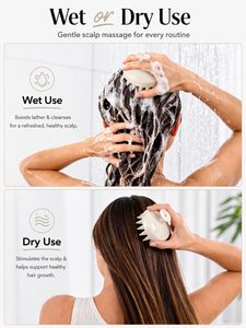 Custom Logo Wheat Silicone <b>Bath</b> Scalp Scrubber Exfoliating Shampoo Brush Female Hair Growth & Head Massager Massaging Hair Brush - Product Image 3