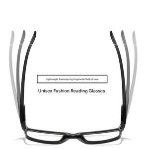Lunettes de lecture bifocales carrées unisexe anti-lumière bleue avec charnières à ressort, personnalisables avec logo, collection Printemps 2025 - Product Image 4