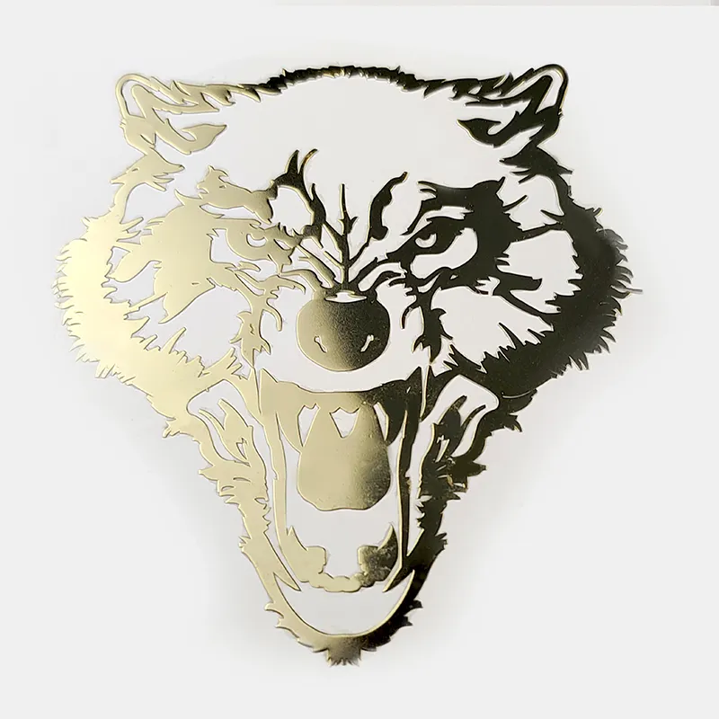 Özel kendinden yapışkanlı Metal harfler etiket yazıcısı logo altın renk folyo Sticker yapımcısı özel Logo etiketi