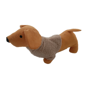 Mignon saucisse chien teckel forme Polyester Nature <span class=keywords><strong>sable</strong></span> rempli tissu Animal porte bouchon livre bouchon mur protecteurs - Product Image 1