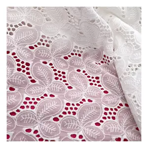 100% coton poinçon 2023 nouveau design tissu de broderie de luxe