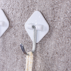 Yi Xiaofan <b>Adhesive</b> <b>Hook</b> White Plastic Mini Strong <b>Hook</b> For Wall Hanging Robe <b>Hooks</b> Easy Installation Modern Style - Product Image 1