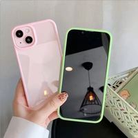 Mignon Couleur Clair Silicone Acrylique Téléphone étui pour iphone 16 15 14 13 12 11 Pro Max XR X XS Simple Antichoc Couverture Arrière Cas