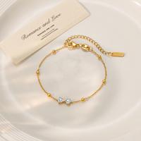 Colliers minimalistes en acier inoxydable plaqué or avec pendentif en forme d'arc, bijoux élégants en zircon, collier, bracelet et boucles d'oreilles pour femmes, ensemble TGXL10516
