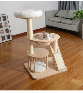 Árbol para Gatos de Madera Maciza con Casa Integrada, Poste de Sisal Estable, Muebles para Mascotas, Venta Directa de Fábrica, OEM - Product Image 6