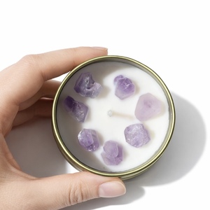 Juego <span class=keywords><strong>de</strong></span> Regalo <span class=keywords><strong>de</strong></span> Velas <span class=keywords><strong>de</strong></span> <span class=keywords><strong>Siete</strong></span> Chakras <span class=keywords><strong>de</strong></span> Lujo, Cristales Curativos <span class=keywords><strong>de</strong></span> Chakra, Vela Aromática Hecha a Mano Ecológica - Product Image 1