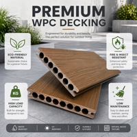 Tarima de Madera Compuesta WPC Moderna de Primera Calidad, Anti-UV, con Relieve 3D, Encaje Automático, para Terrazas y Jardines Exteriores