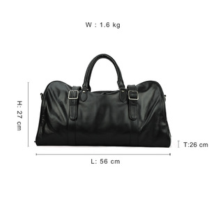 Genuine <b>Leather</b> Men's Travel Duffel <b>Bag</b> 30-40L Large Capacity <b>Soft</b> Handle Cowhide Fitness <b>Bag</b> Leisure Travel Tote <b>Bag</b> - Product Image 4