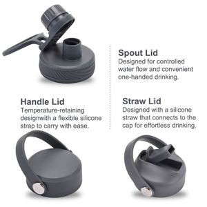 Couvercle de rechange avec poignée de transport, sans BPA, anti-fuite, universel, pour bouteille d'eau isotherme de 1L, sport - Product Image 4