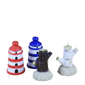 Lighthouse Resin Card Holder Note Holder Red Blue Stripe Desk Ornament Craft Decor - Product Image 5