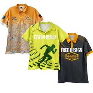 Custom Label Polyester Quick Dry Mesh Stitched Men Summer Polo Tee Sublimation Polo Shirts Custom