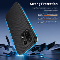 Étui de protection intégrale anti-chute pour téléphone portable OnePlus ACE6 & 13, en fibre de carbone texturée 1+15T, avec design animal magnétique