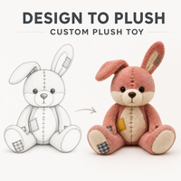 Jouets en peluche de lapin brodés sur mesure, logo et taille personnalisables, emballage cadeau, OEM ODM, faible MOQ, fabricant de peluches