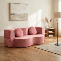 Conjunto de Sofá Plegable Ecológico Moderno, Sofá de Tela Cuadrado para Dos Personas, para Apartamento, Hotel, Escuela, Hospital