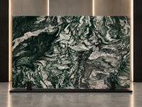 Dalle de granit vert Lapponia poli pour revêtements muraux de luxe, comptoirs et projets d'aménagement intérieur d'hôtels
