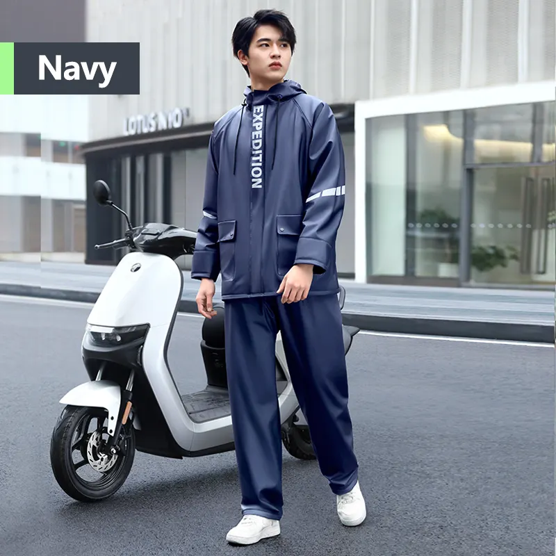 Beimei เสื้อกันฝนพิมพ์ลาย PVC สำหรับผู้ชายผู้ใหญ่, เสื้อกันฝนกันน้ำขี่มอเตอร์ไซค์2023ใช้ซ้ำได้