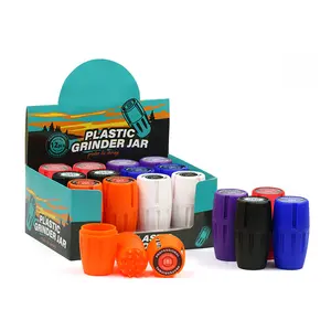 Smerigliatrice per erbe in plastica con Logo personalizzato 2 in 1 accessori per fumatori di colore misto all'ingrosso smerigliatrice e contenitore per tabacco