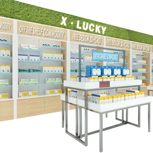 Mostrar caso caja de plástico tienda médica soporte de madera de muebles de Gabinete contra <span class=keywords><strong>la</strong></span> pared de <span class=keywords><strong>farmacia</strong></span> - Product Image 1