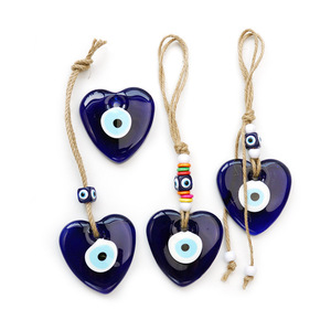 Evil Eye Home Decor 8*8cm Coeur Grand Verre Nazar Bleu Yeux Turcs Tenture Murale pour la Décoration Intérieure - Product Image 3