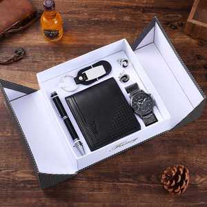 High Quality Luxury <b>Gift</b> <b>Sets</b> Corporate Business <b>Gift</b> <b>Sets</b> Fashion <b>Gifts</b> 5 Pieces/<b>Set</b> with Wallet+Cufflinks+Keychain+Watch+Pen - Product Image 4