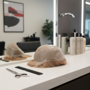 Sistema di Sostituzione <span class=keywords><strong>Capelli</strong></span> <span class=keywords><strong>Uomo</strong></span> Full Cap Vloop con Base in Poli-Skin Sottile, Densità 80%, <span class=keywords><strong>Capelli</strong></span> Indiani Remy Extra Leggeri, Misura Grande - Product Image 6