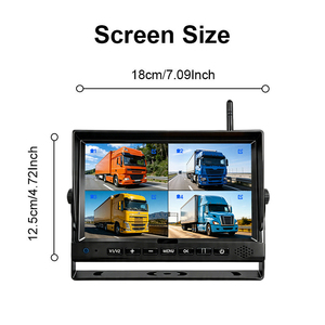 <b>Car</b> Security 7 Inch DVR Monitor Wireless Camera Kit Night Vision 4CH Bus Truck <b>Trailer</b> Backup System YB-Wireless-M05-4 7 Inch HD - Product Image 6