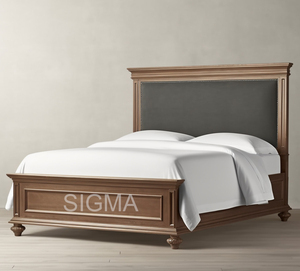 Sigma Moderne Minimalistische Eikenhouten Bedset Met De Hand Gesneden Koningin/Koning Massief Natuurlijke Indoor Massage Opslag Slaapkamer Muur Meubels - Product Image 6