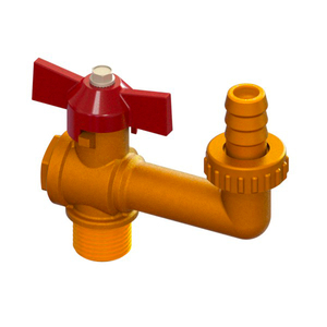Bouche d'eau à bille de 3/4 pouces avec soupapes de commande de support de tuyau - Product Image 4